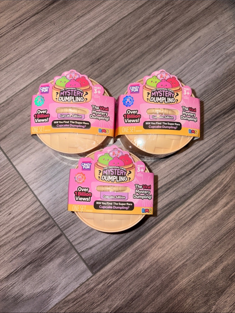 🧁 Lot of 3 RMS Mystery Dumpling Cupcake Edition Mini Squishy NEW Sealed